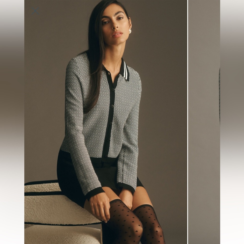 Anthropologie Black and White Women's Sweater